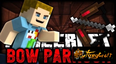 Паркур-карта Bow Parkour 2 в Minecraft с луком и мишенями, активирующими платформы