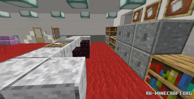 Ночной вид отеля в Minecraft с подсветкой и красивым окружением
