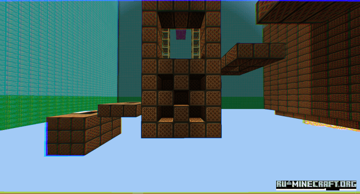 Финишная зона Noteblock Parkour с наградой за прохождение