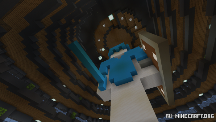 Интерьер ресторана внутри небоскреба Super Skyscraper в Minecraft PE с красивой мебелью и освещением