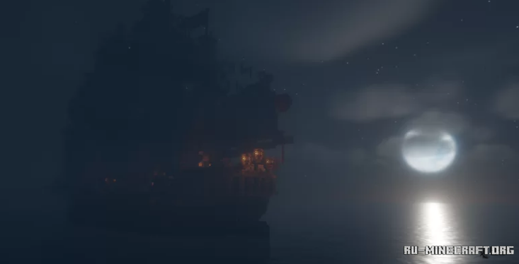 Интерьер корабля The Stranger в Minecraft с детализированными блоками и элементами декора