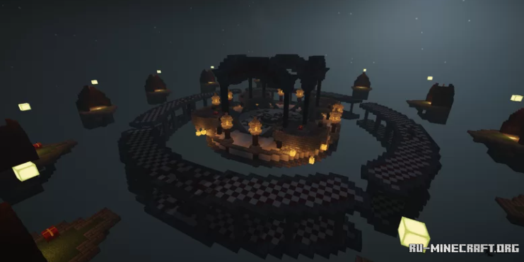 Сервер Minecraft с мини-игрой Skywars и плавающими аренами
