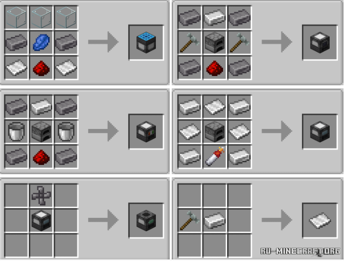 Интерьер космической станции в Minecraft с технологичными блоками и оборудованием
