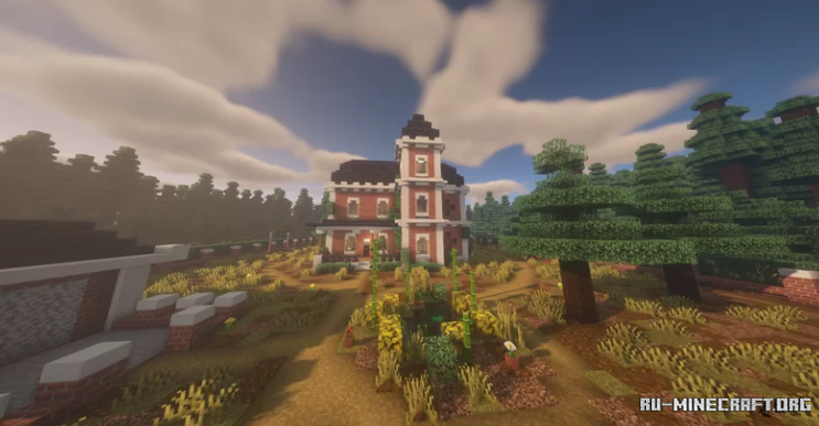 Живописный горный биом в Minecraft с водопадами и пещерами