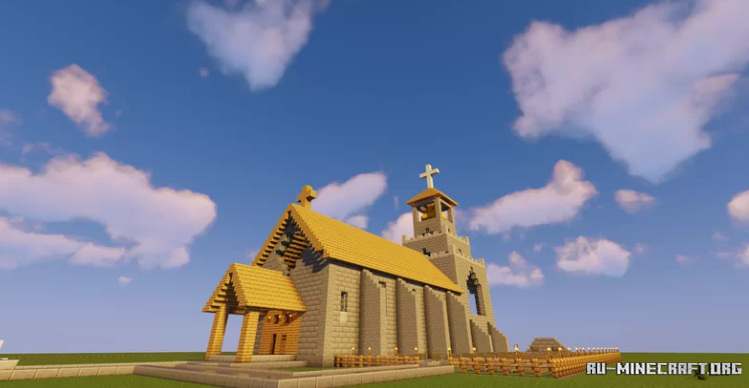 Красивый городской пейзаж в Minecraft с мостами и небоскребами