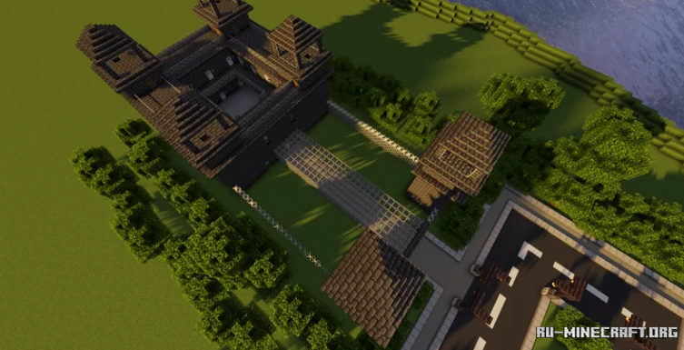 Реалистичный городской район в Minecraft с парками и дорогами