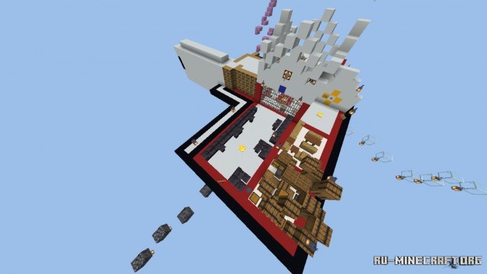 Паркур карта в Minecraft с разноцветными платформами и препятствиями