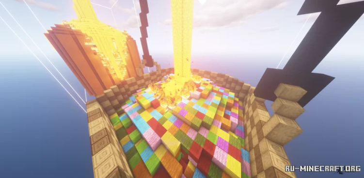 Красивый горный биом в Minecraft с водопадами и пещерами