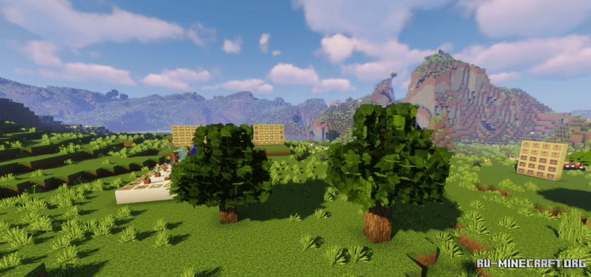 Пример реалистичных текстур воды и камня в Amulet Resource Pack