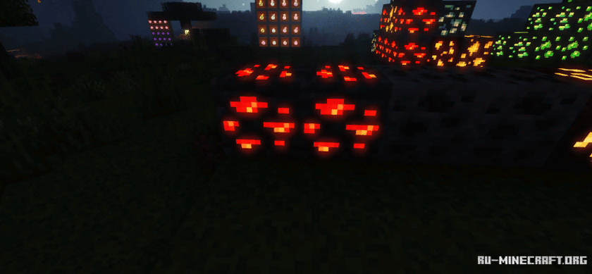 Скриншот игры Minecraft с установленными модами