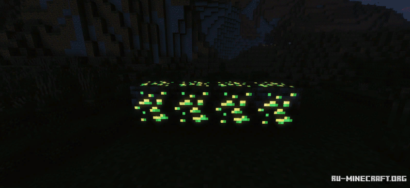 Красивый пейзаж в Minecraft с горами и лесом