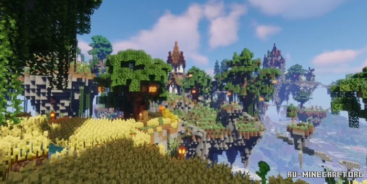 Небоскрёб в Minecraft с современной архитектурой и стеклянными панелями