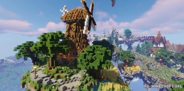 Строительство замка в Minecraft с использованием каменных кирпичей и факелов