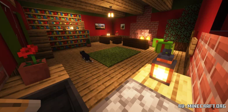Красивый горный биом в Minecraft с заснеженными вершинами и пещерами