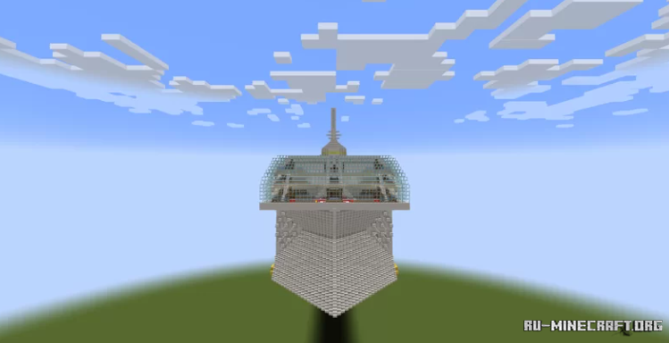 Горный биом в Minecraft с водопадом и пещерой