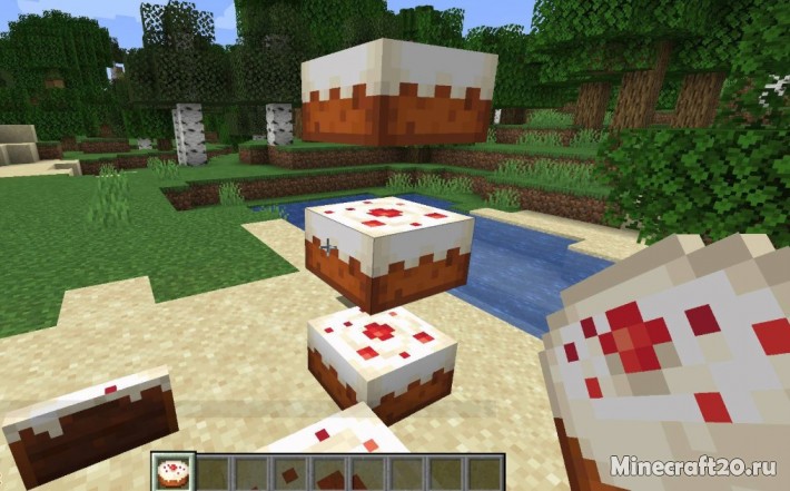 Мод Cake Chomps 1.19.4/1.18.2 (Частицы пищи)