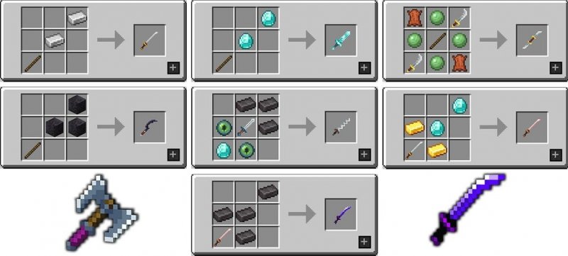 Полный список оружия из мода MC Dungeons Weapons