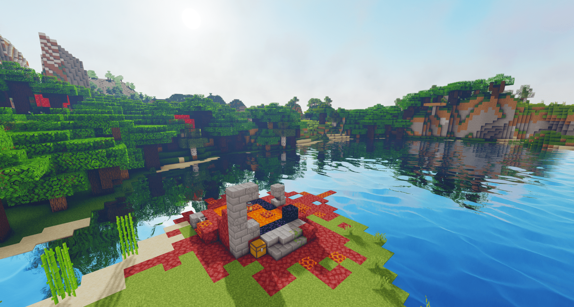 Горный биом в Minecraft с реалистичными текстурами