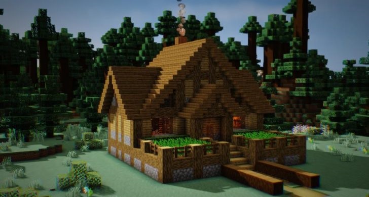 Портал в Нижний мир в Minecraft с эффектами частиц и пламенем