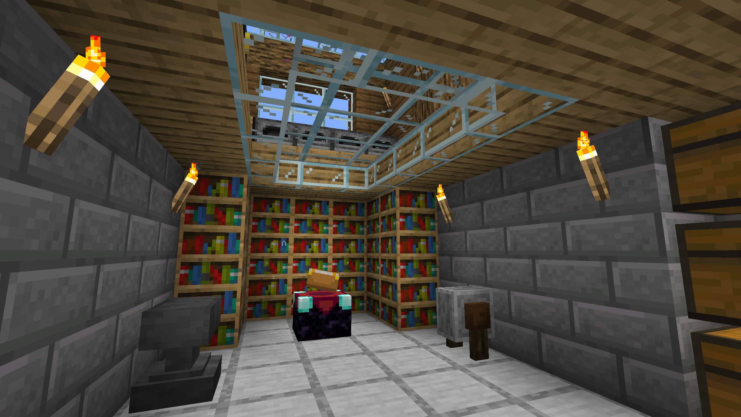 Живописный горный биом в Minecraft с водопадом и пещерой