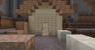 Горный биом в Minecraft с заснеженными вершинами и пещерами
