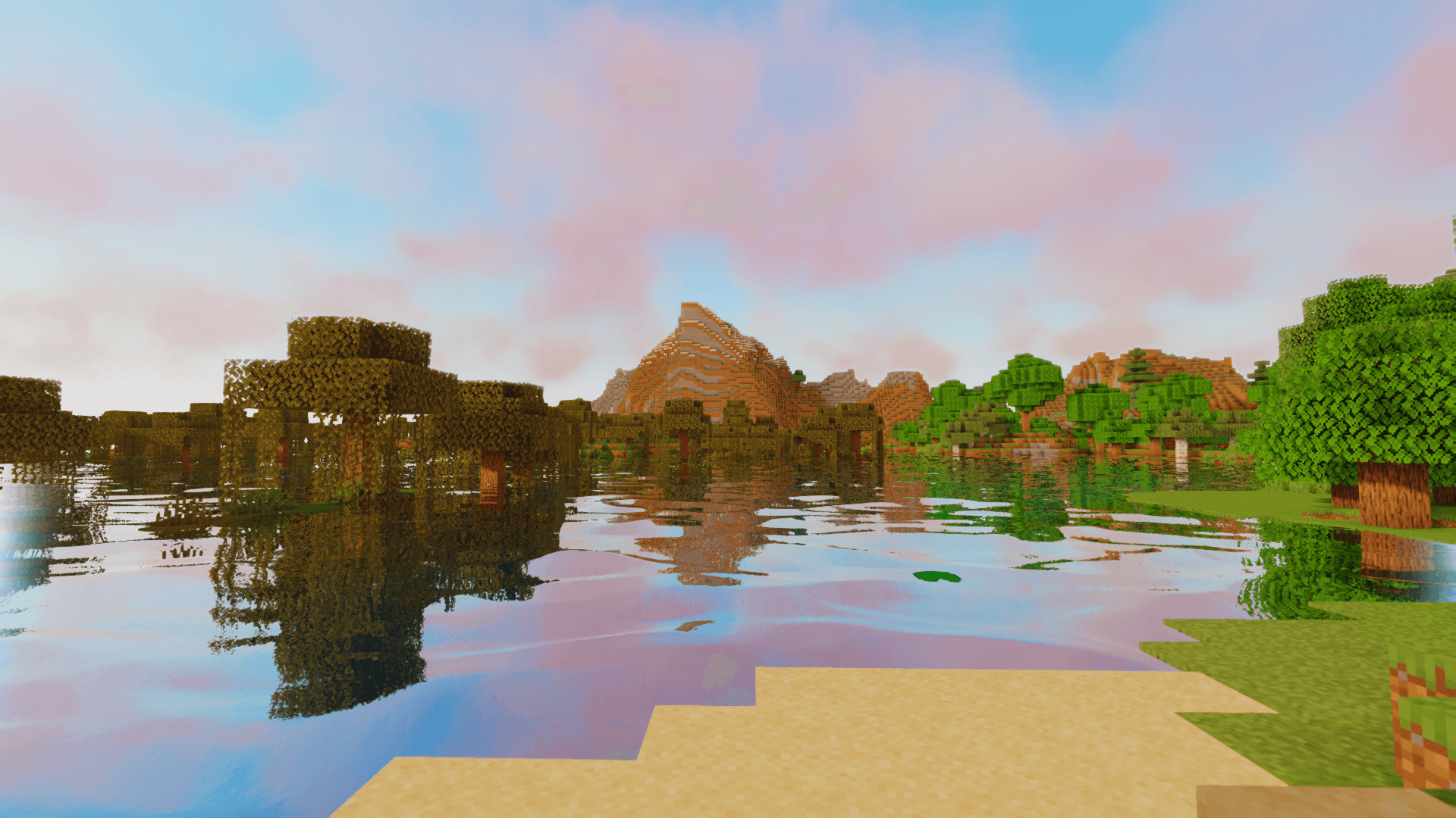 Интерфейс Minecraft с установленным шейдером Oceano: меню настроек графики
