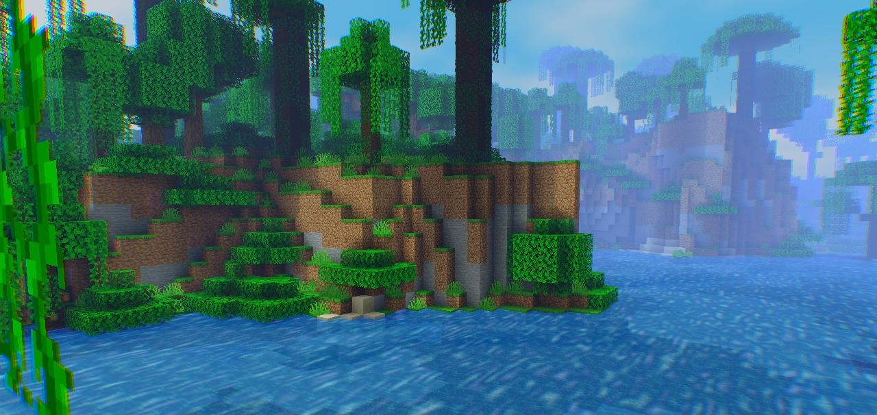 Группа игроков в Minecraft строит большой город вместе