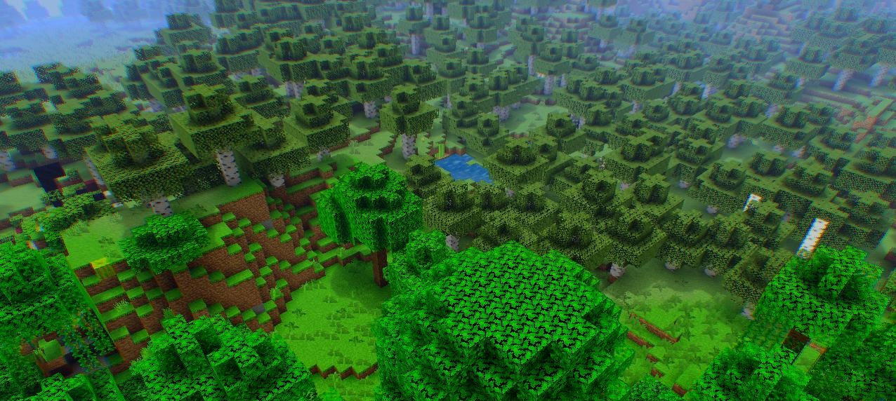 Сравнение графики Minecraft с шейдерами SkyLEX и без них