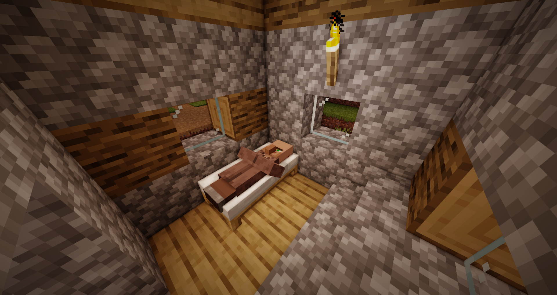 Крупный план рукотворного замка в Minecraft с детализированными стенами и башнями
