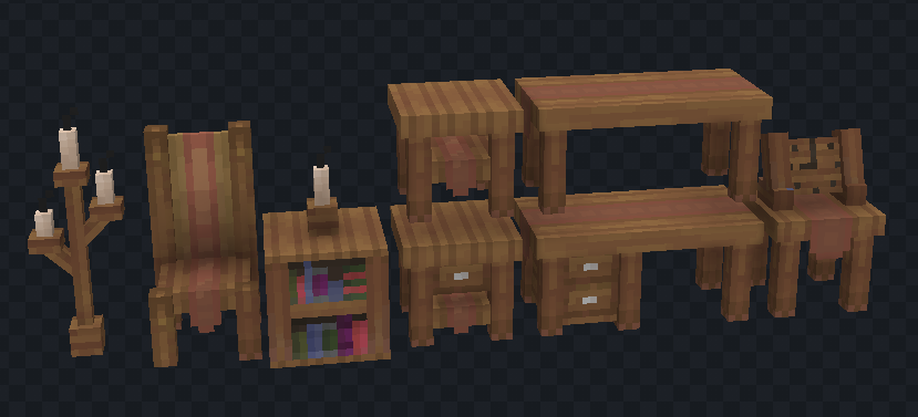Интерьер дома с использованием мебели из Handcrafted в Minecraft