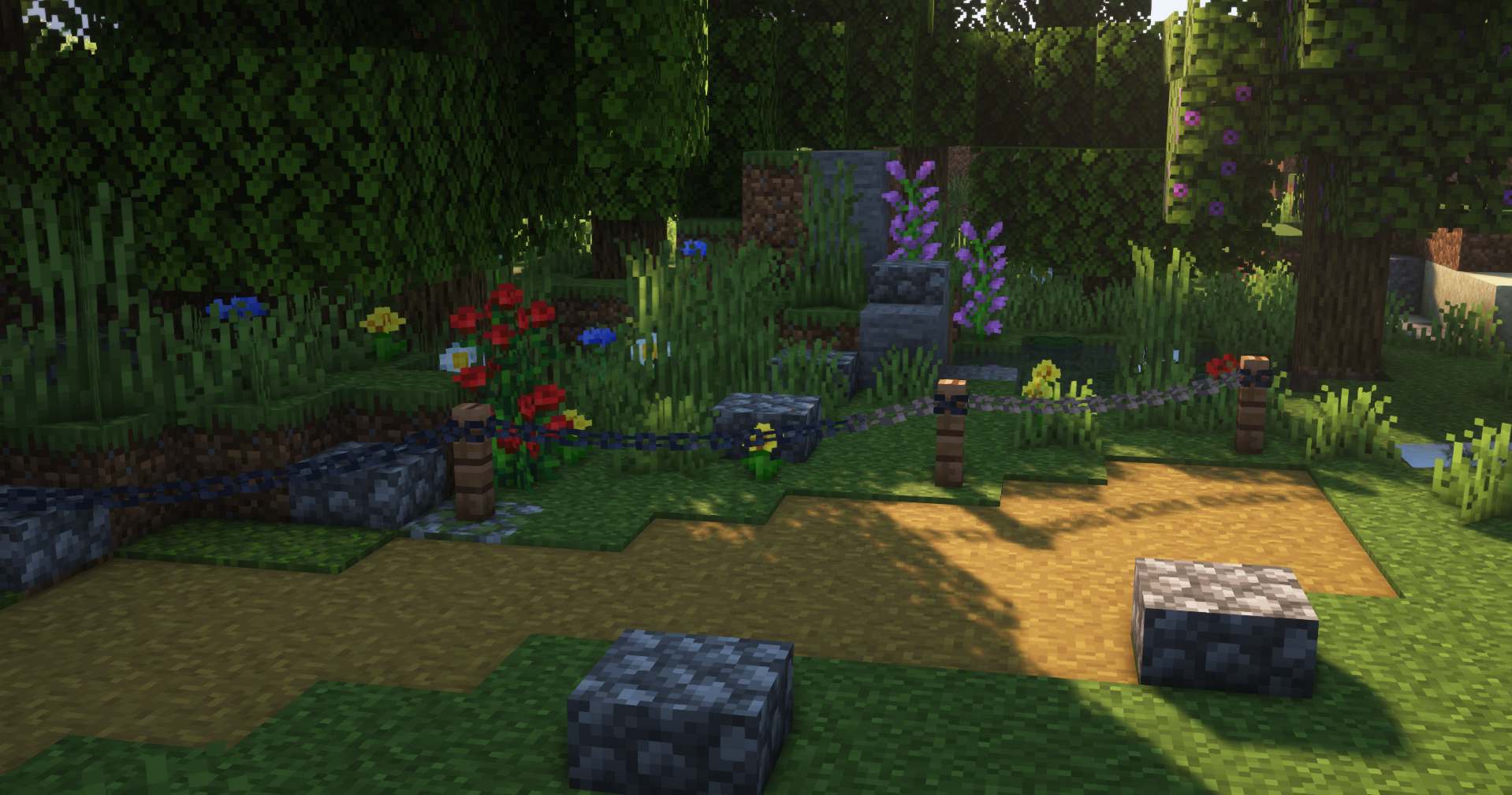 Генерация мира Minecraft с горами, лесами и реками