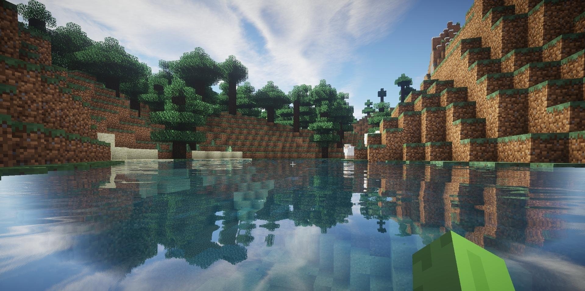 Деревня в Minecraft с улучшенной графикой, детализированные дома и NPC
