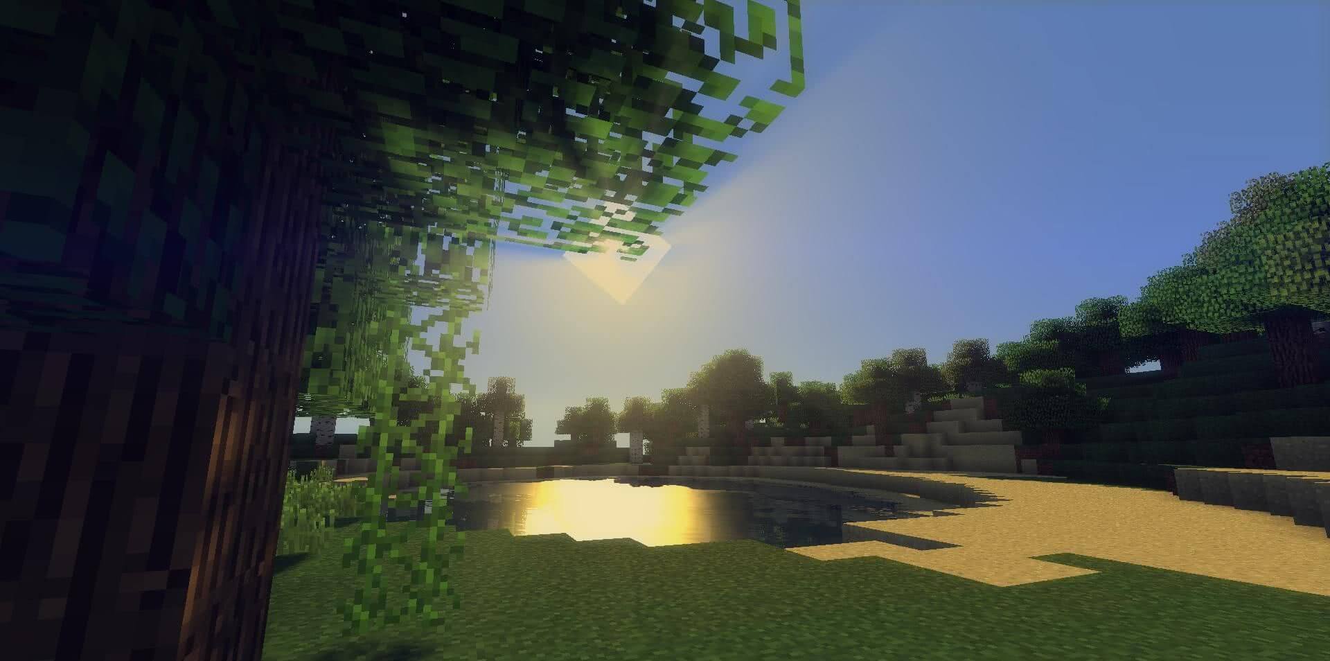 Сравнение стандартной графики Minecraft и улучшенной версии с шейдерами