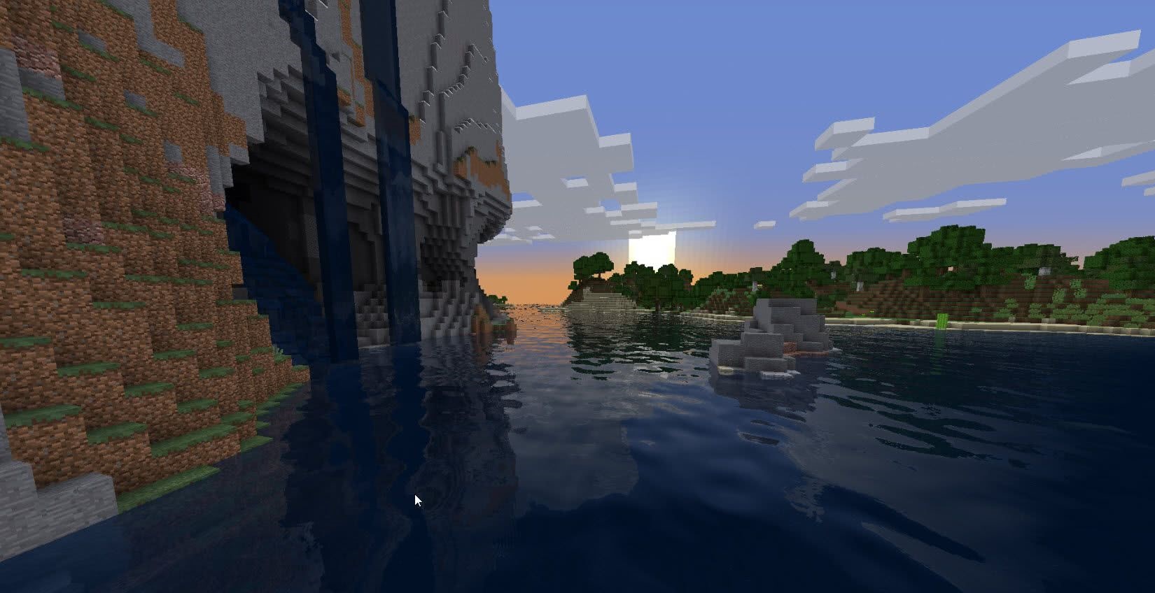 Реалистичное отражение воды в Minecraft с шейдерами