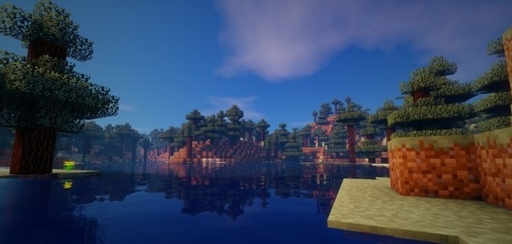 Город в Minecraft с шейдерами ZiipZaap’s: детализированные текстуры и освещение