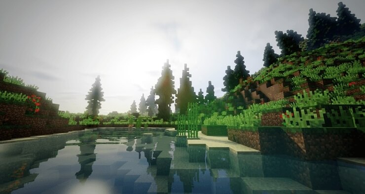 Детализированные текстуры и динамические тени в Minecraft с шейдерами