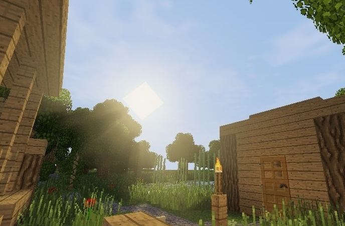 Подводный мир в Minecraft с шейдерами CrapDeShoes