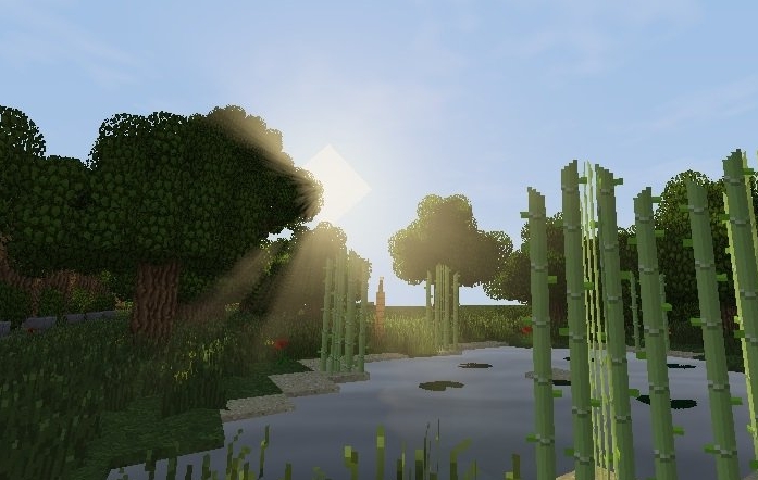 Деревня в Minecraft с улучшенными шейдерами CrapDeShoes