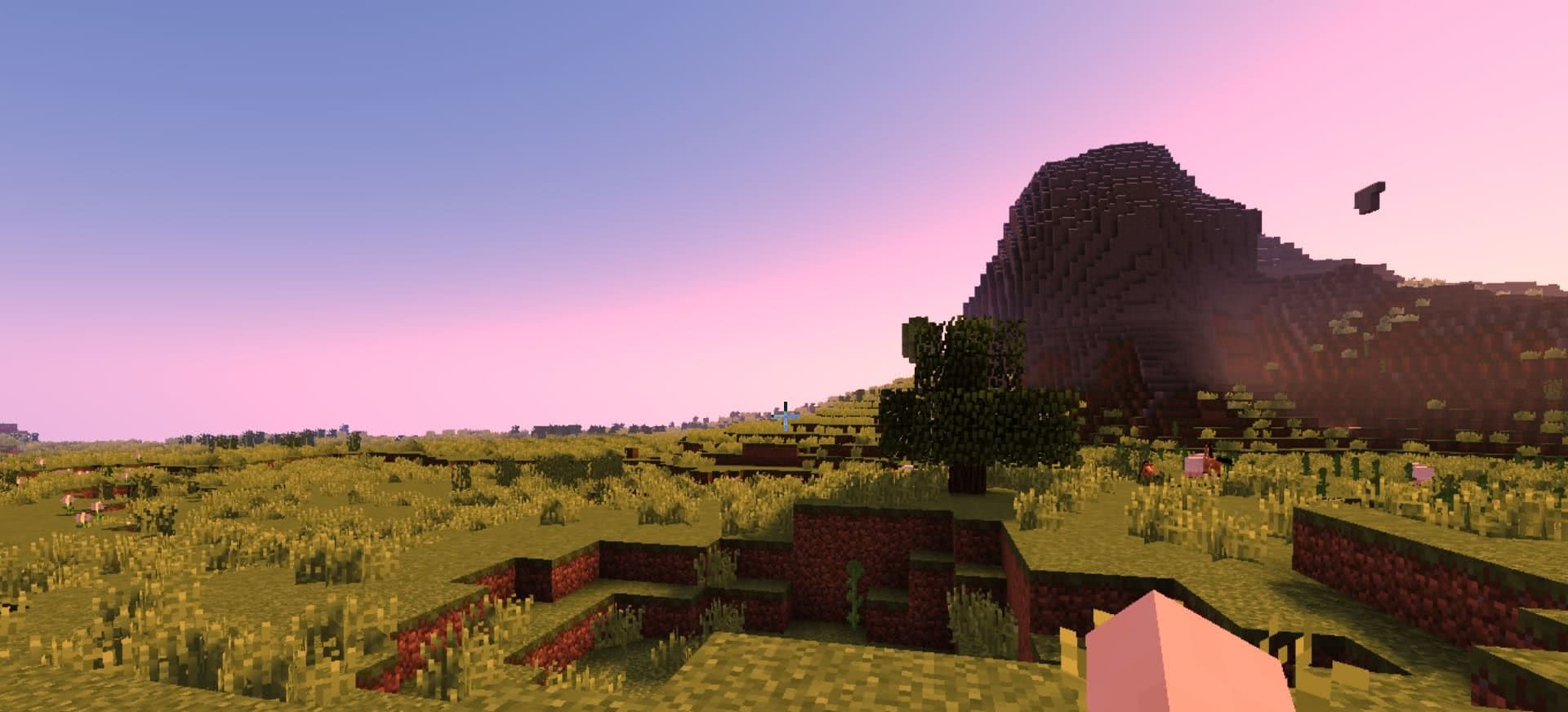 Горный биом в Minecraft с улучшенной графикой благодаря SFLP
