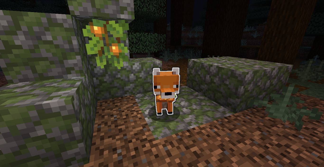 Пример использования FoxGlow в разных биомах Minecraft