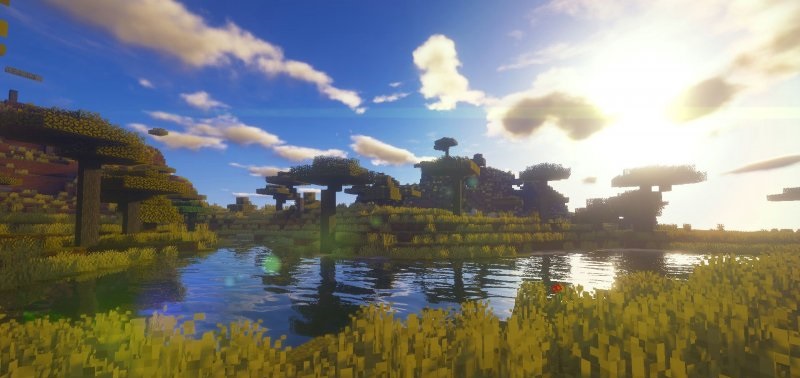Сравнение Minecraft с шейдером и без - улучшенные тени и текстуры