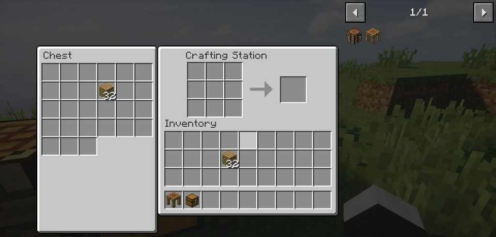 Интерфейс мода Crafting Station с возможностью автоматического крафта и сортировки предметов