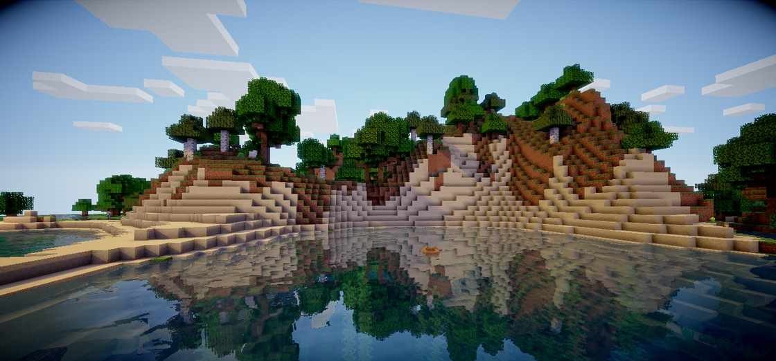 Реалистичная вода и отражения в Minecraft благодаря шейдер-паку PlunderPixel’s