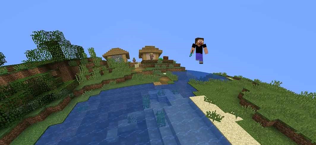 Динамичные тени и отражения в Minecraft с шейдером Jelly World