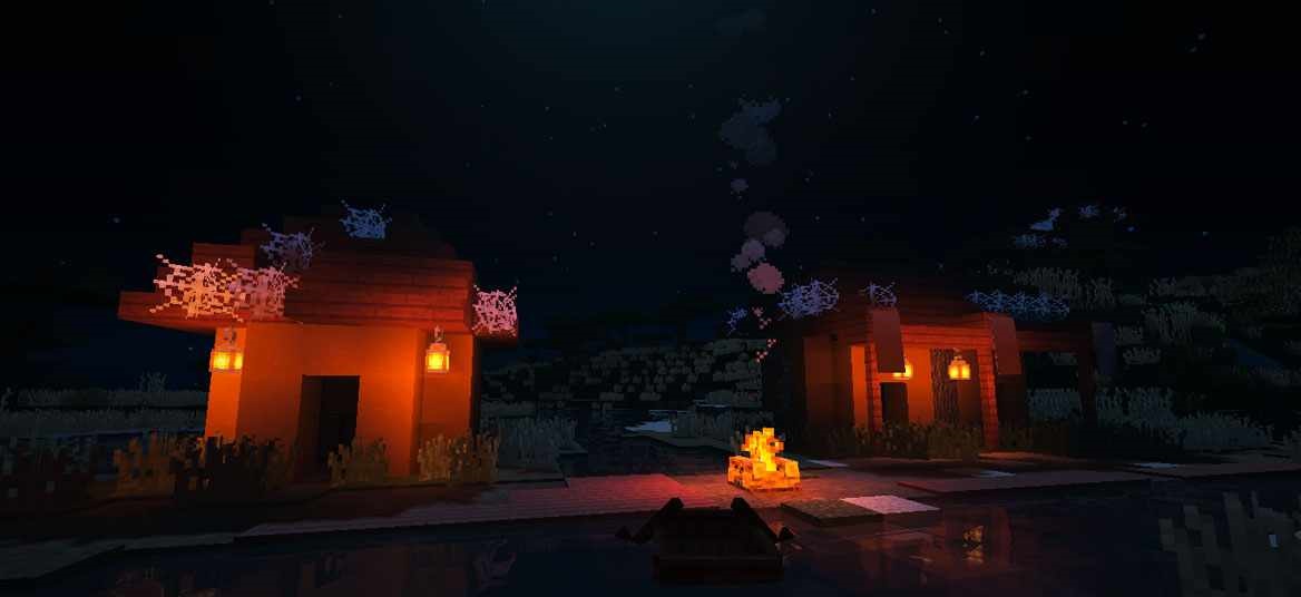 Фэнтезийный замок в Minecraft с шейдером Kadirxo: детализированные тени