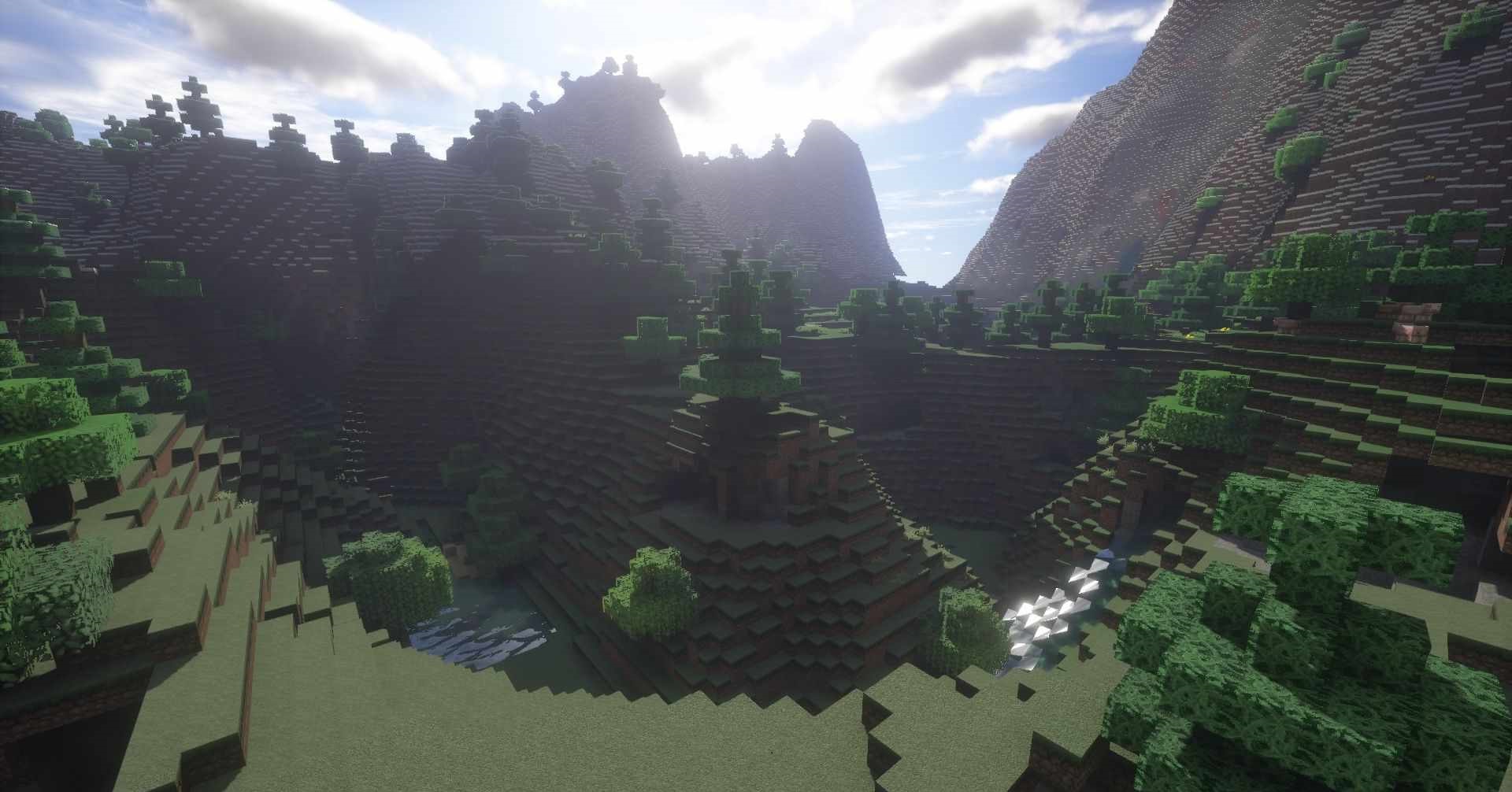 Реалистичный лесной биом в Minecraft с шейдерами SEUS 11