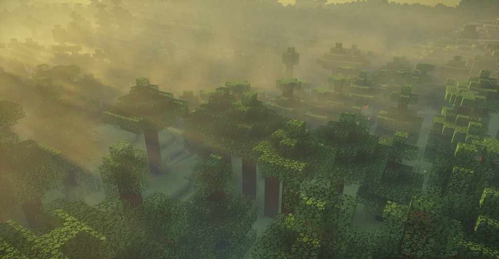 Ночной пейзаж в Minecraft с UShader: звёзды и динамическое освещение
