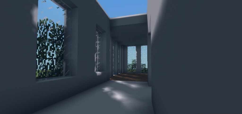 Сравнение стандартной и улучшенной графики Minecraft с акцентом на детализацию текстур