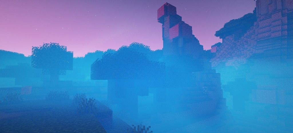 Город в Minecraft с шейдерами Prismarine, детализированные постройки и освещение