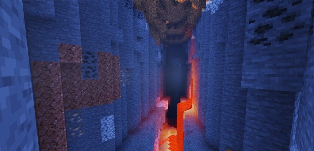 Ночной пейзаж Minecraft с реалистичным лунным светом от шейдеров Atlas
